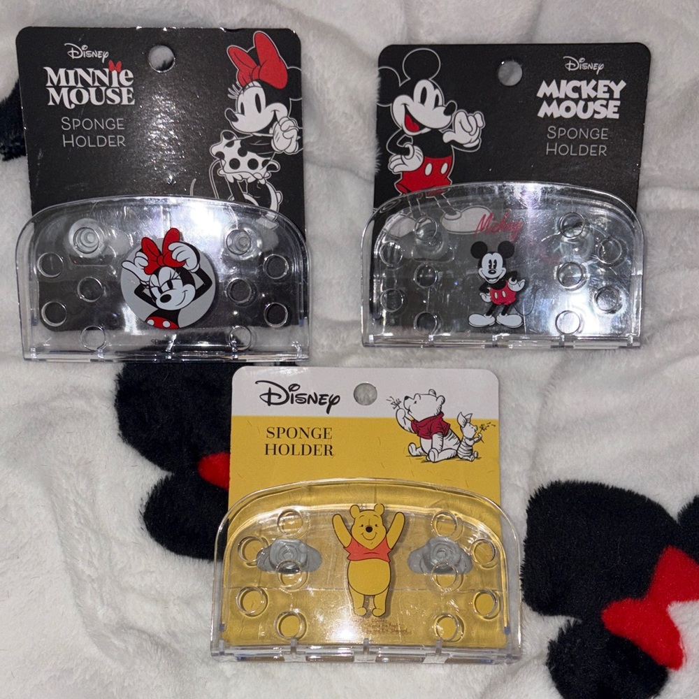 4/$20 bundle Disney Sponge Holder Mickey, Minnie or Pooh